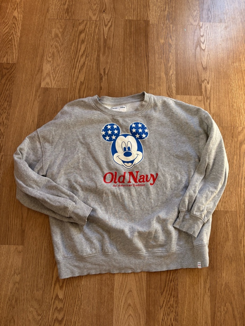 Old Navy Gray Sweatshirt with Blue & Red Mickey Graphic